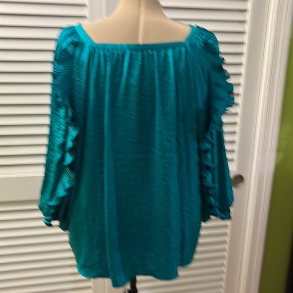 Silky teal Cato babydoll blouse size 22/24 - Picture 4 of 4